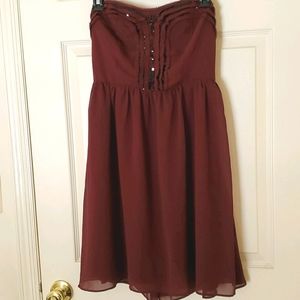 Lauren Conrad Merlot Strapless Dress